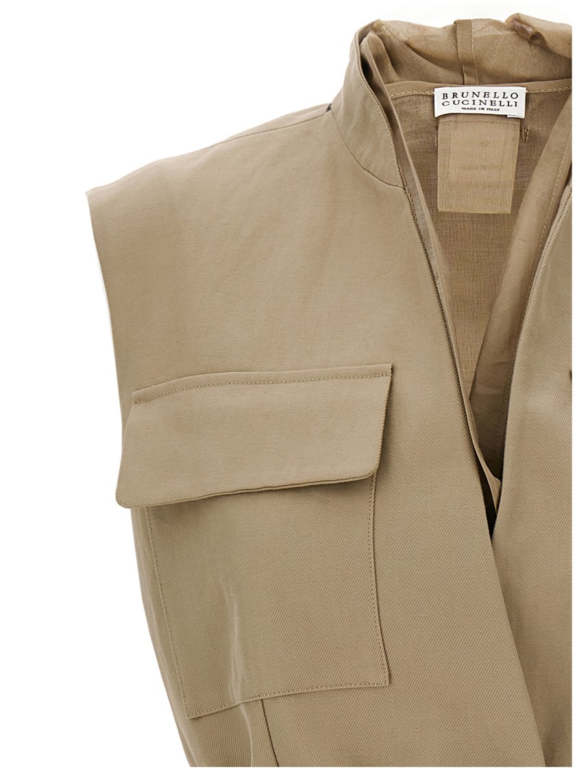 Brunello Cucinelli Layered Vest With Mandarin Collar