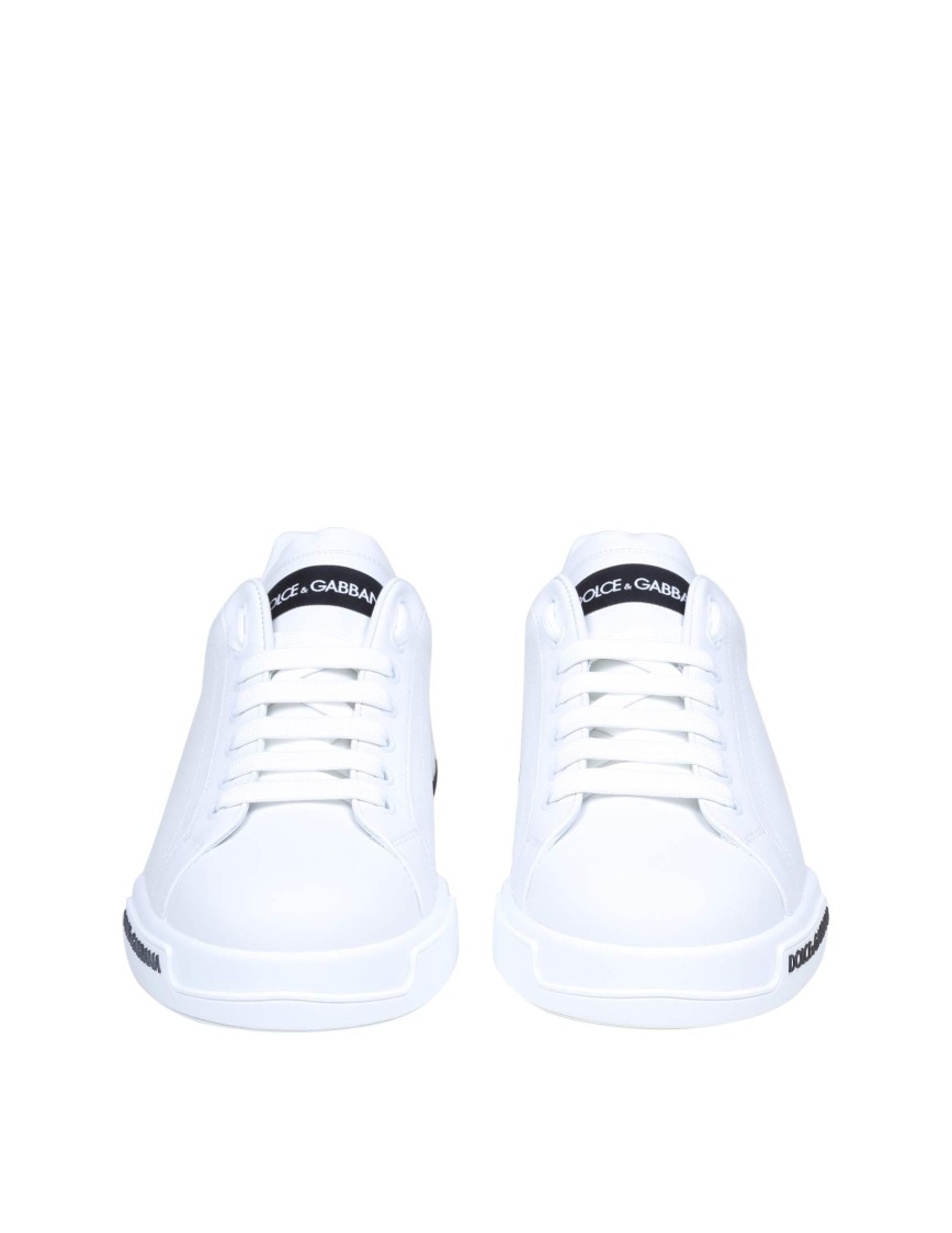 Dolce & Gabbana Leather Sneakers With Lateral Logo Patch