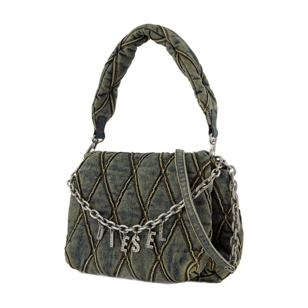 Diesel Charm D Medium Shoulder Bag - Cotton - Blue In Blue