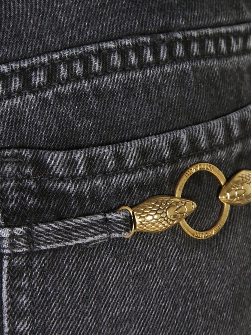 JUST CAVALLI JUST CAVALLI TAILORED BLACK JEANS WITH DETAILING AND FIT
