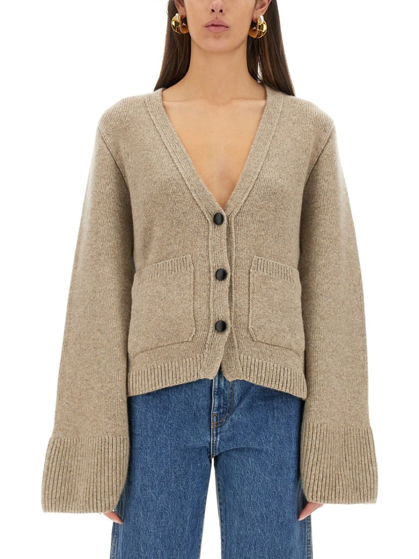 Shop Khaite "scarlet" Cardigan In Neutrals