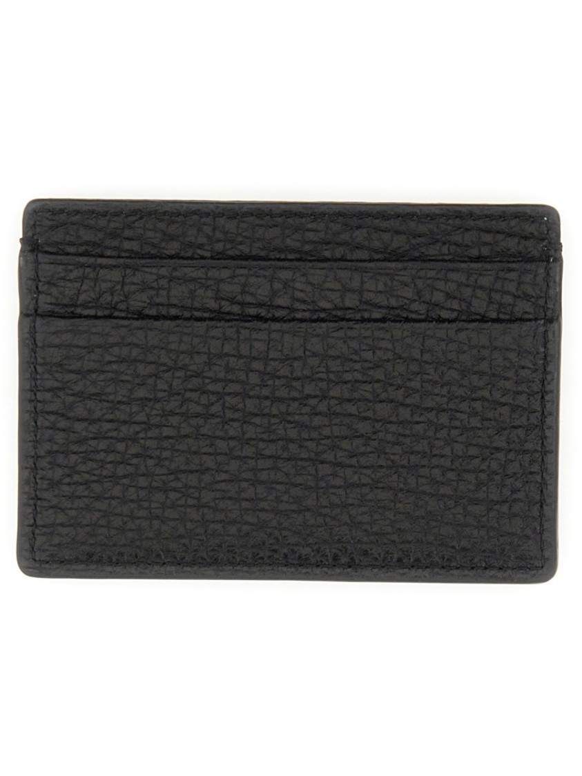 Versace Tag Logo Card Holder In Black