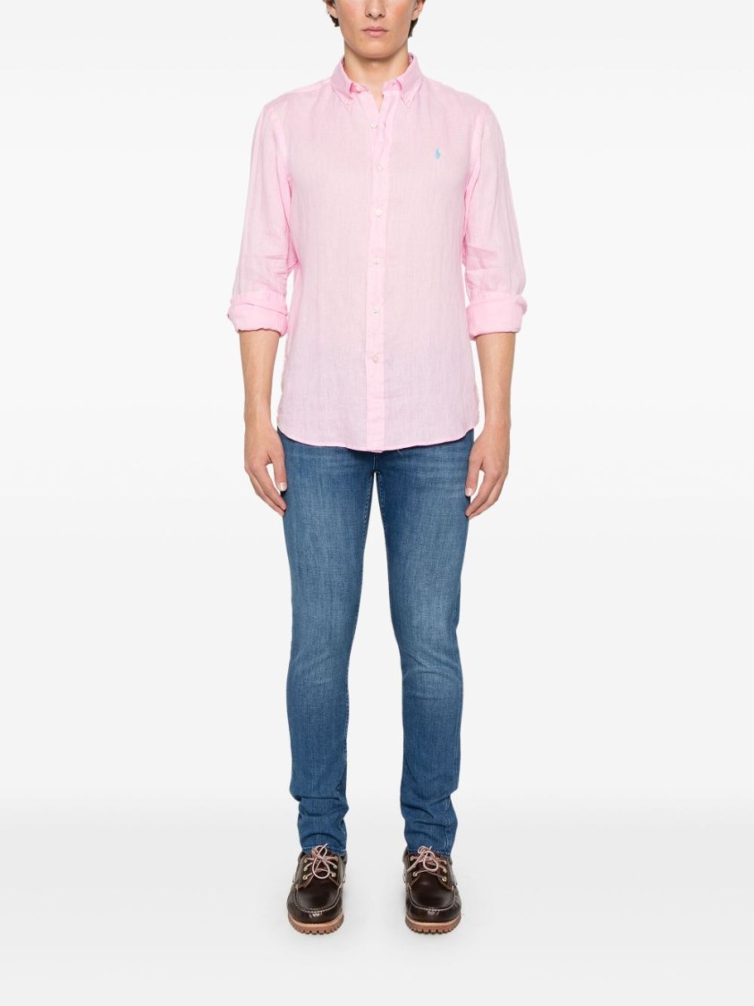 7 FOR ALL MANKIND 7 FOR ALL MANKIND SLIM FIT BLUE JEANS WITH WHISKERING EFFECT