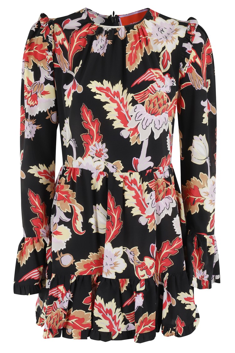 La Doublej Short Visconti Dress Crepe De Chine In Multicolor