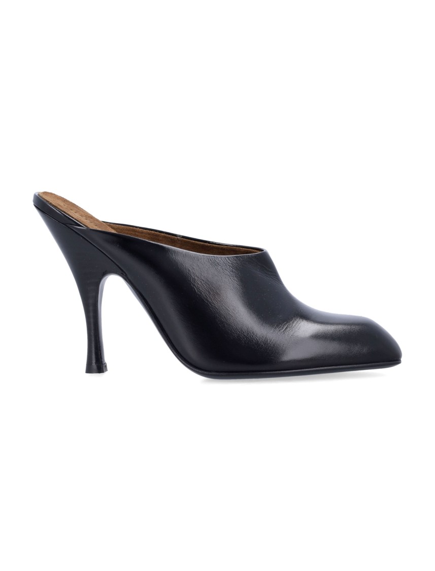Khaite Black Glazed Leather Colt Mule In Black