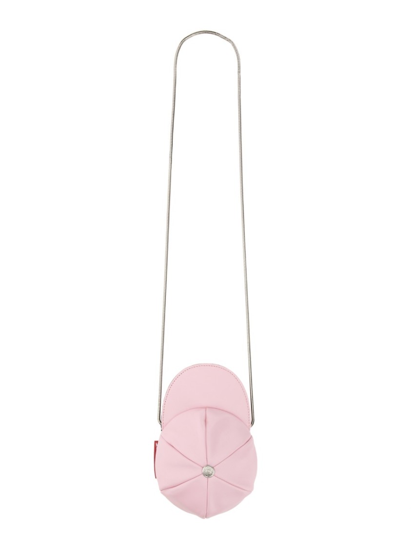 Moschino Rounded Cap-Style Mini Bag With Metallic Chain Strap