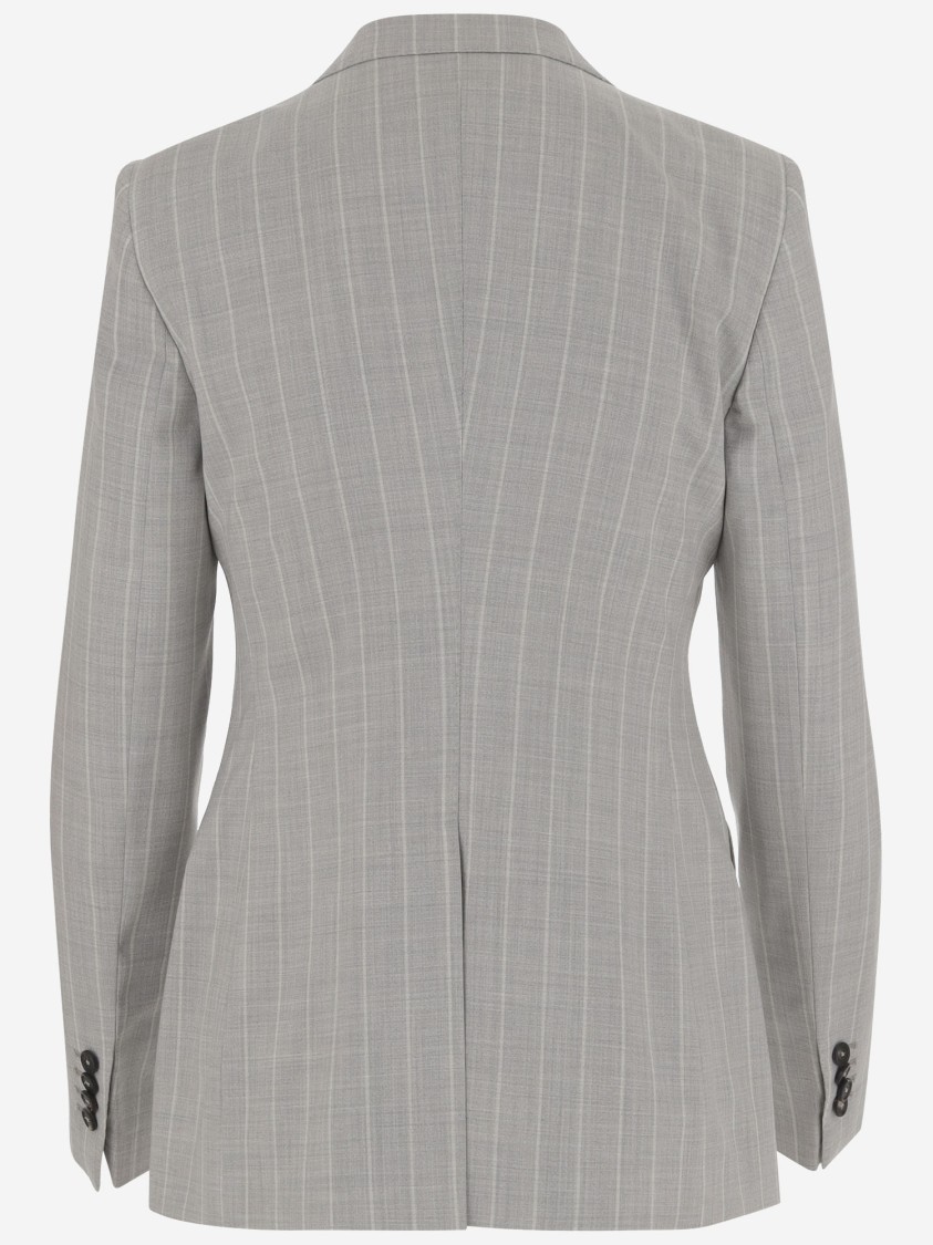 Tagliatore Wool And Silk Single-breasted Jacket In Grey