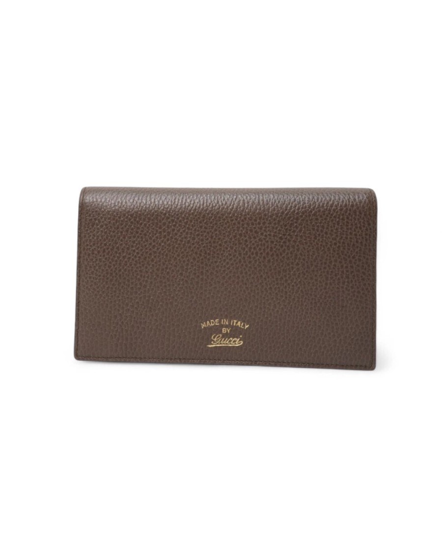 Gucci Small Brown Granulated Leather Pochette