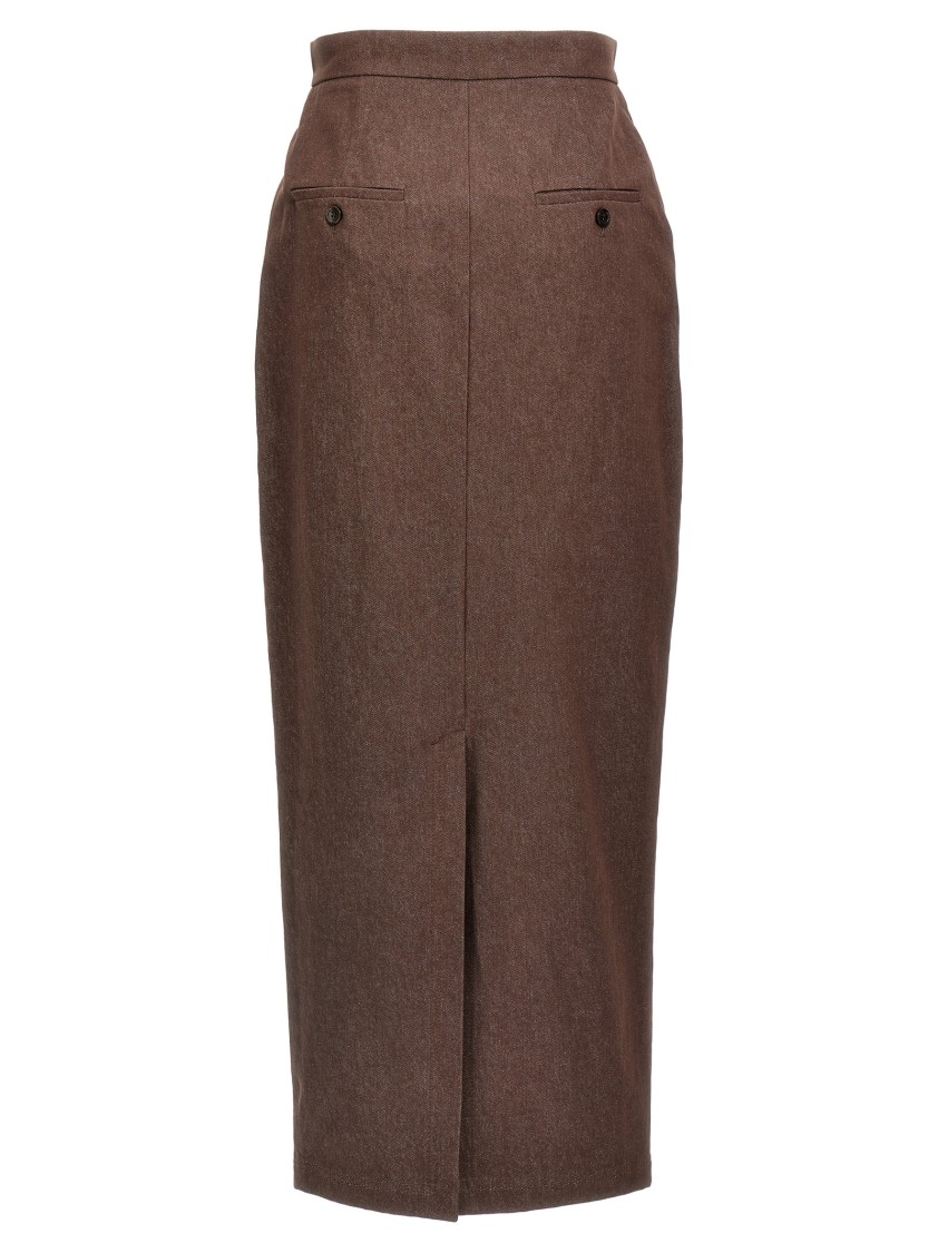 Max Mara Women's Pianosa - Denim-effect Cotton Skirt In Brown
