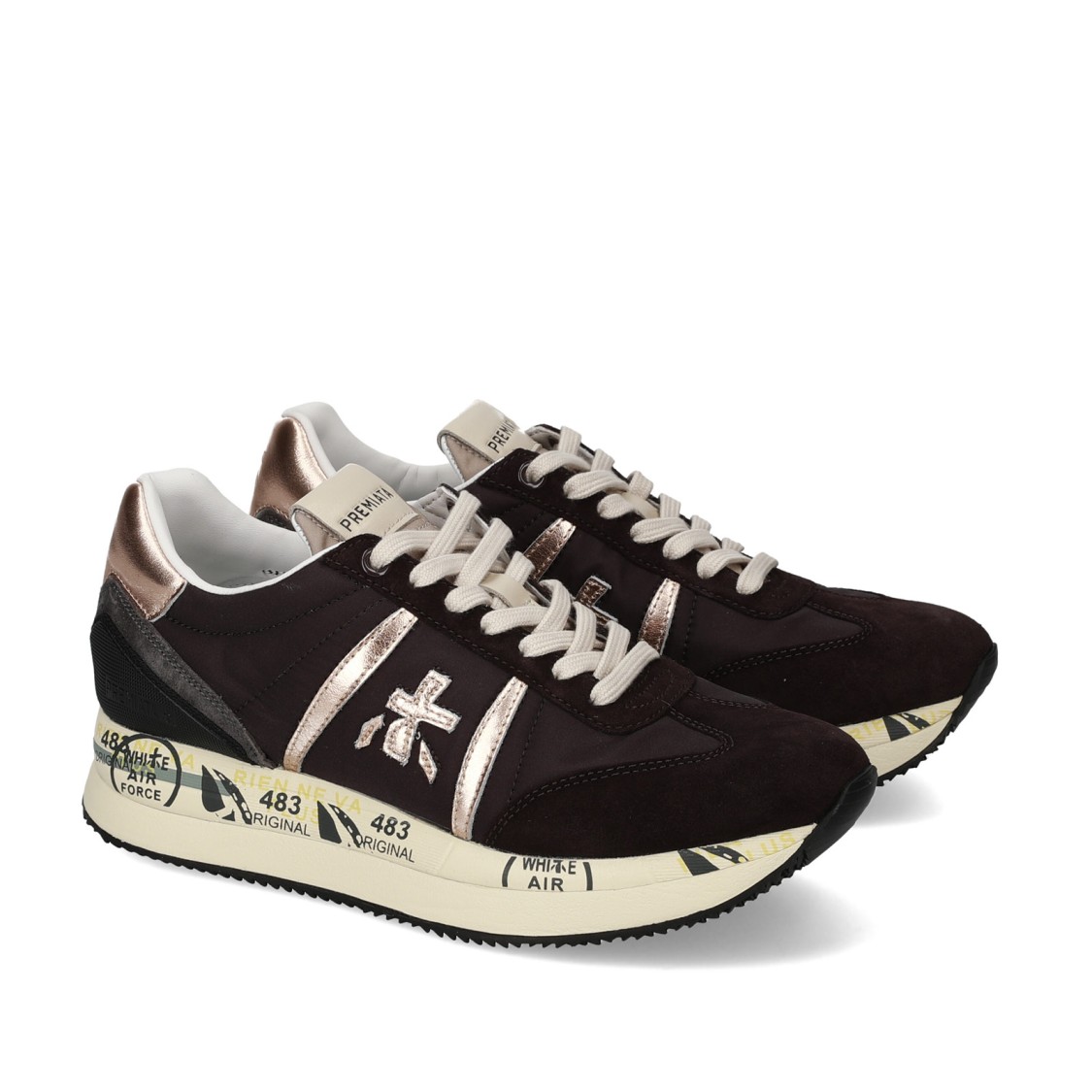 PREMIATA PREMIATA CONNY SNEAKERS IN EBONY SUEDE AND NYLON