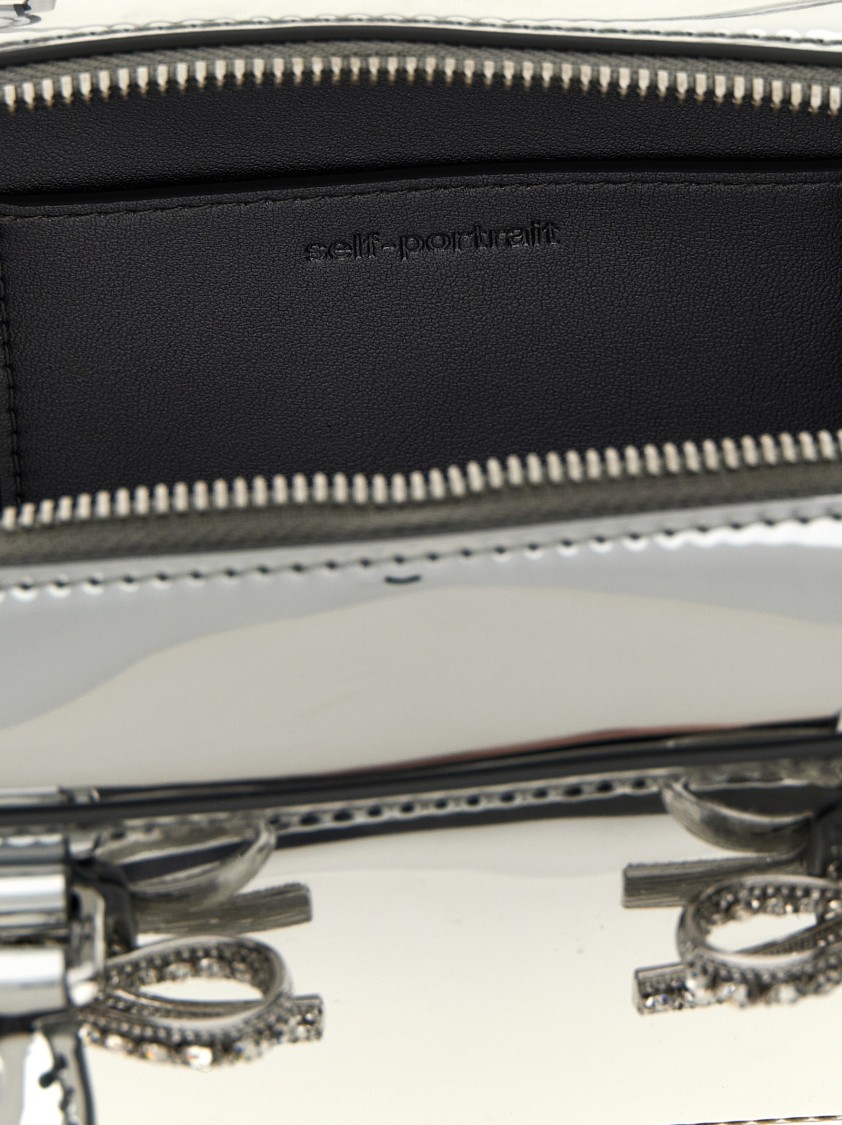 Self-portrait Silver-colored Handbag With Bows On The Front
