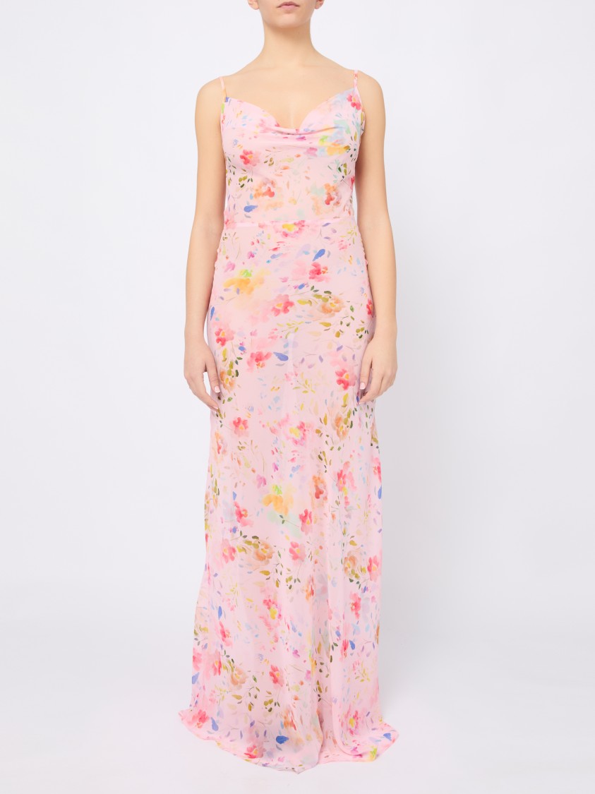 Mar De Margaritas Delicate Floral Maxi Dress In Neutrals