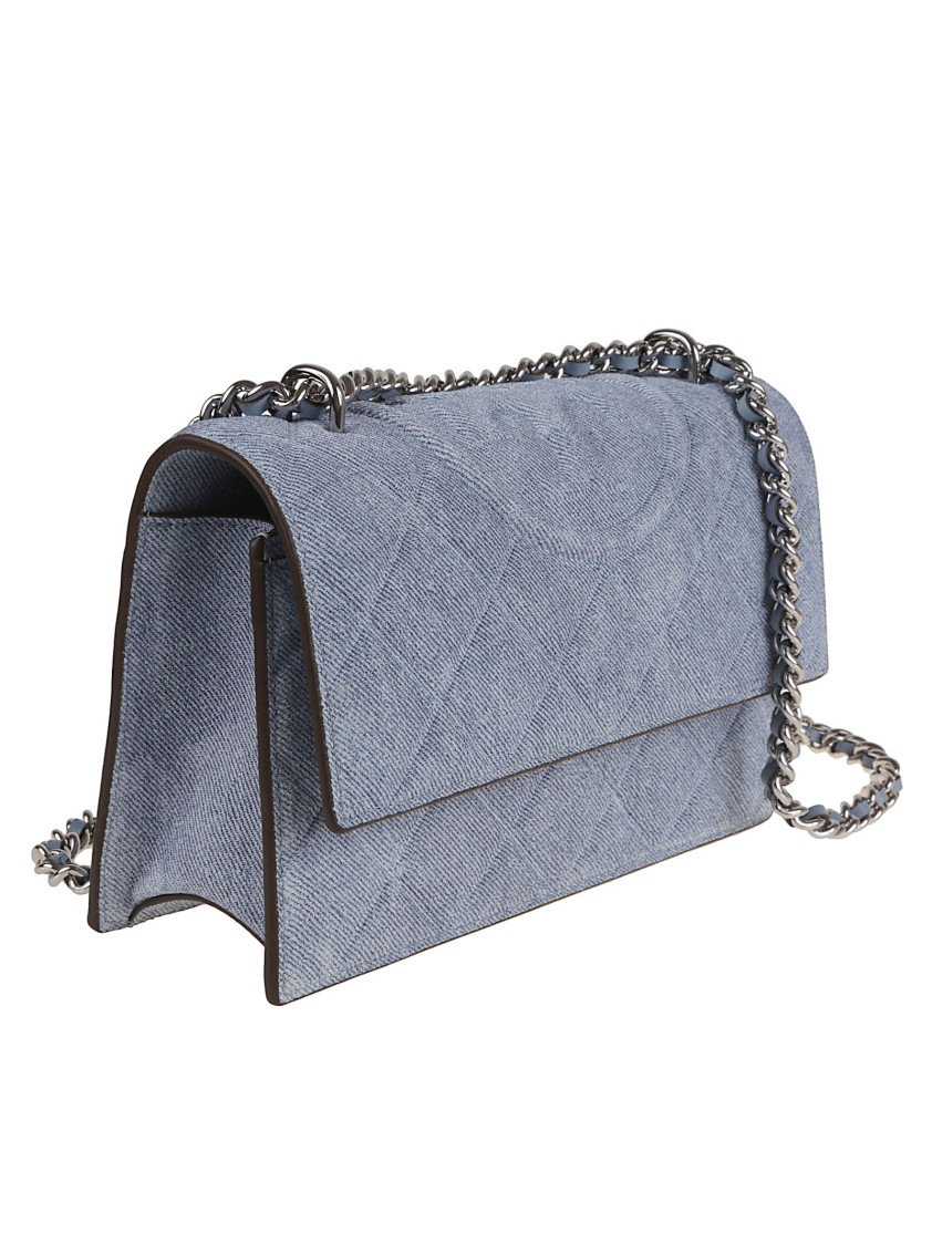 Tory Burch Fleming Denim Small Convertible Shoulder Bag