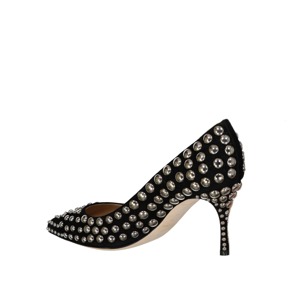 Sergio Rossi Godiva 075 Studs Leather Pumps In Grey