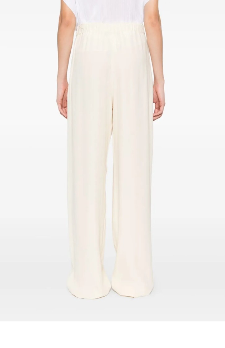 Fabiana Filippi Wide-leg Pants With Elastic Waistband In White