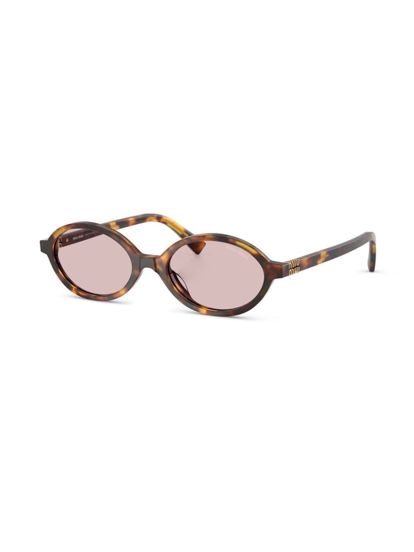 Miu Miu Tortoiseshell Oval Sunglasses In Pink