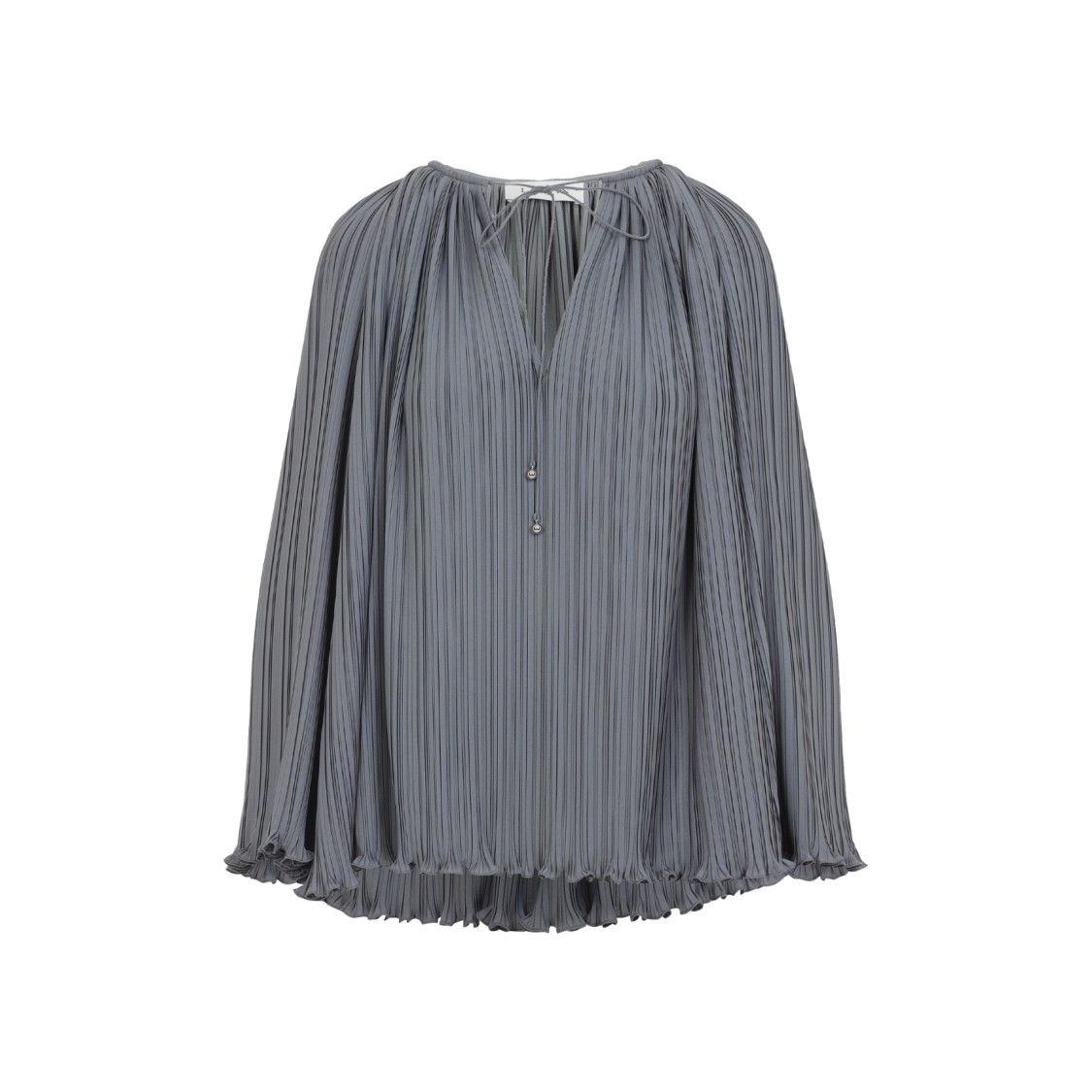 Lanvin Flowing Blouse With Intricate Pleating And Tie Closure