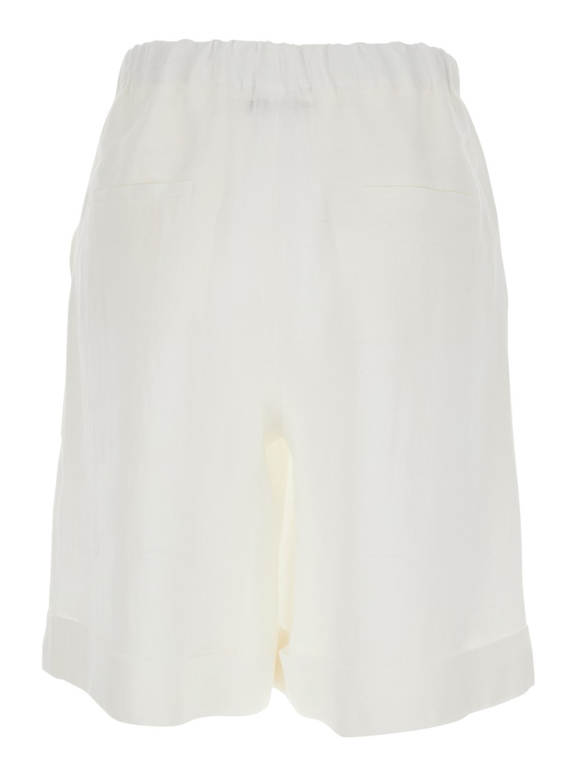 Shop Antonelli White Bermuda Shorts With Elastic Waist