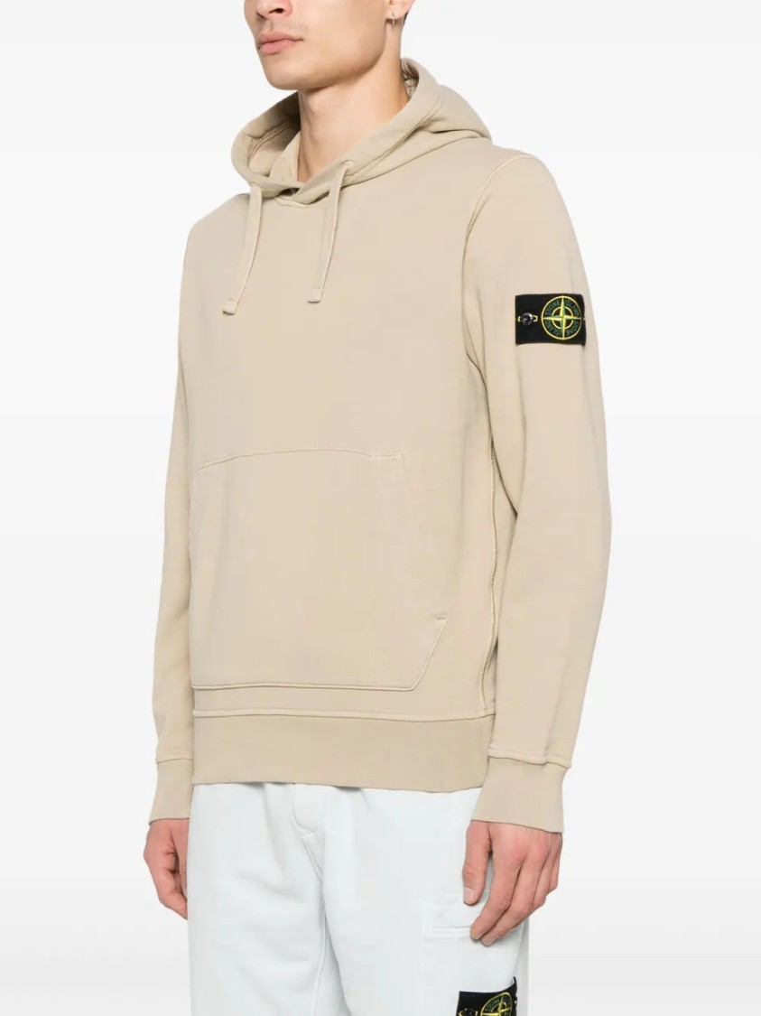 Shop Stone Island Compass-badge Hoodie In Neutrals