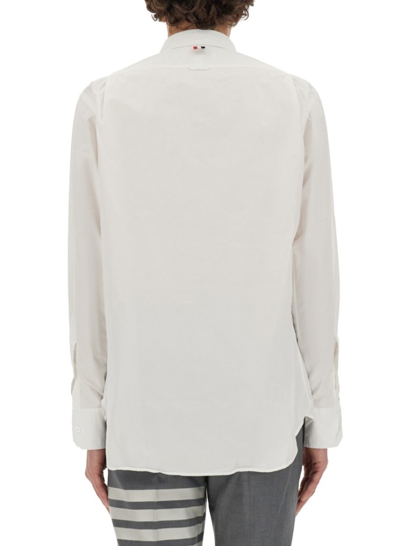 Thom Browne Signature Grosgrain Placket Shirt In White