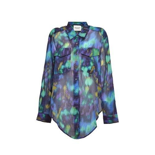 Isabel Marant Étoile Nath Shirt In Printed Cotton Blue/green
