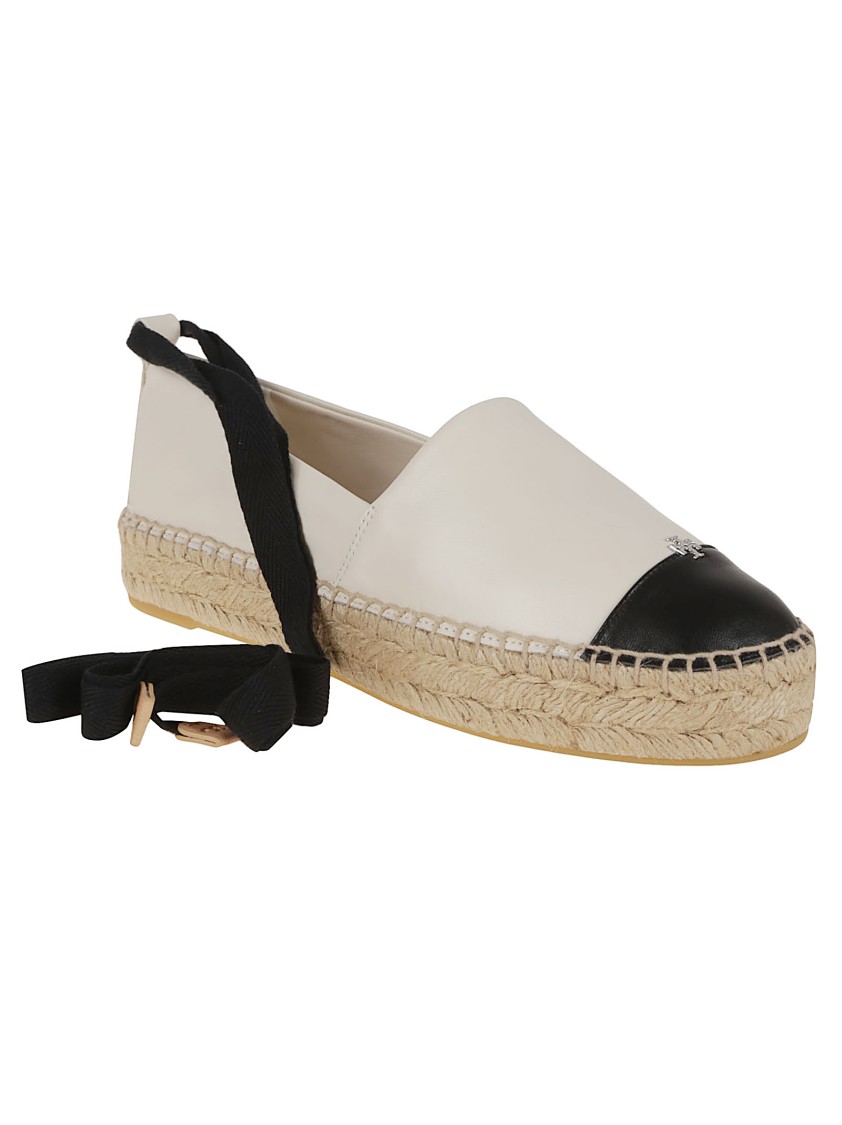 TORY BURCH TORY BURCH PREMIUM LEATHER ESPADRILLES WITH JUTE-WRAPPED SOLE