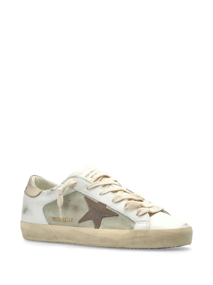Golden Goose Vintage-inspired White Sneakers With Star Detail In Neutral