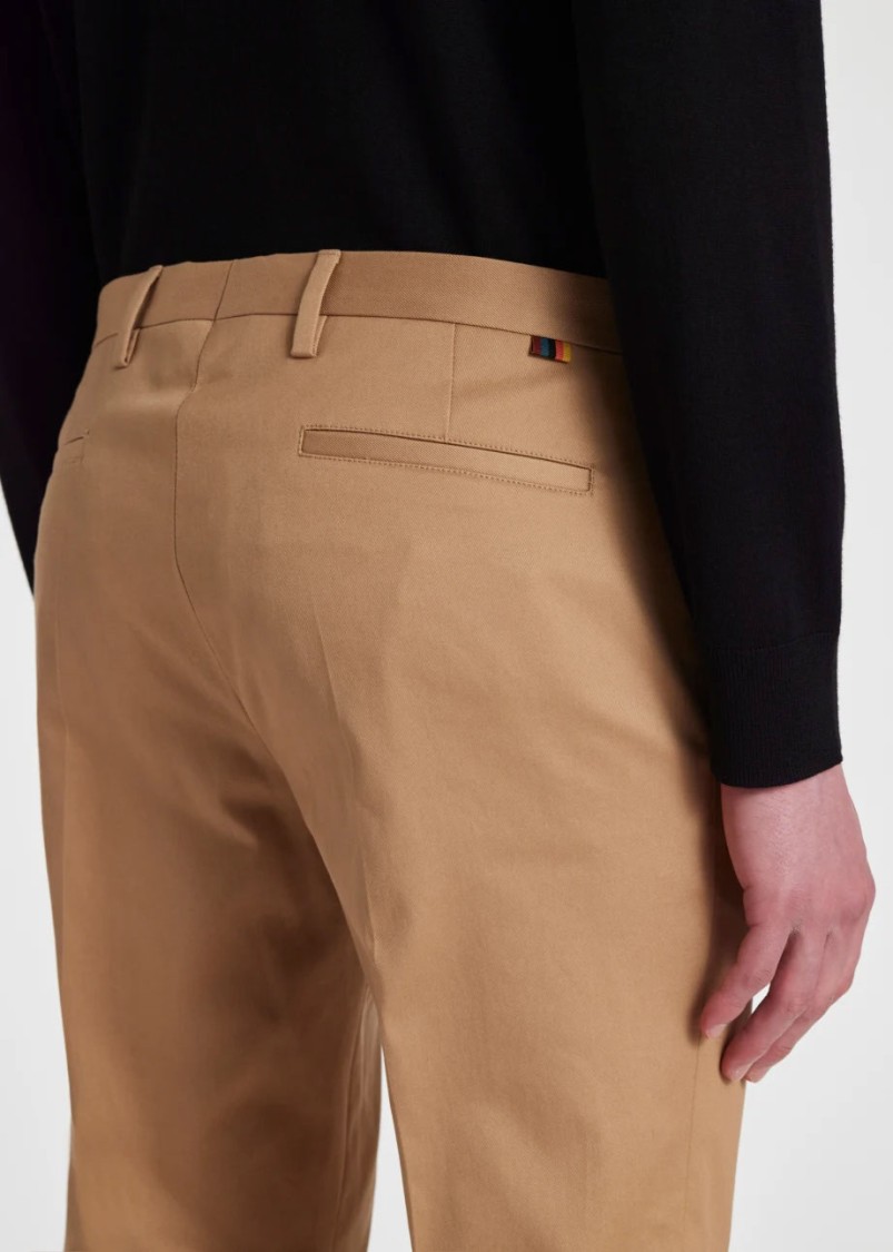 Paul Smith Tailored Beige Chinos With Turn-up Hems In Neutral