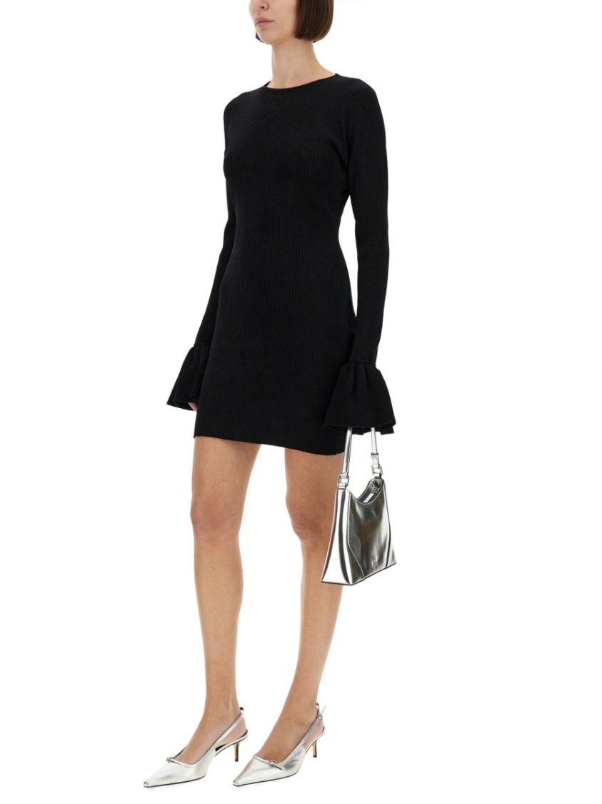 Shop Rotate Birger Christensen Rotate Knitted Mini Dress In Black
