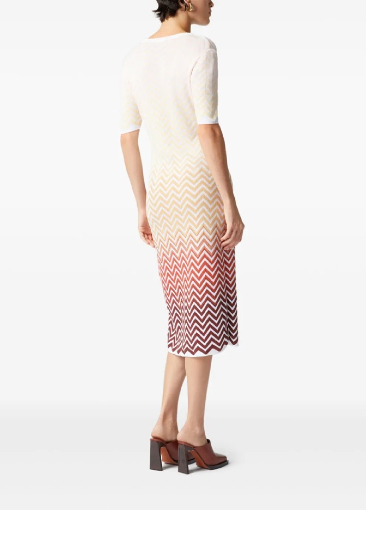 Missoni Chevron Pattern Maxi Dress In Cotton Blend In Multi