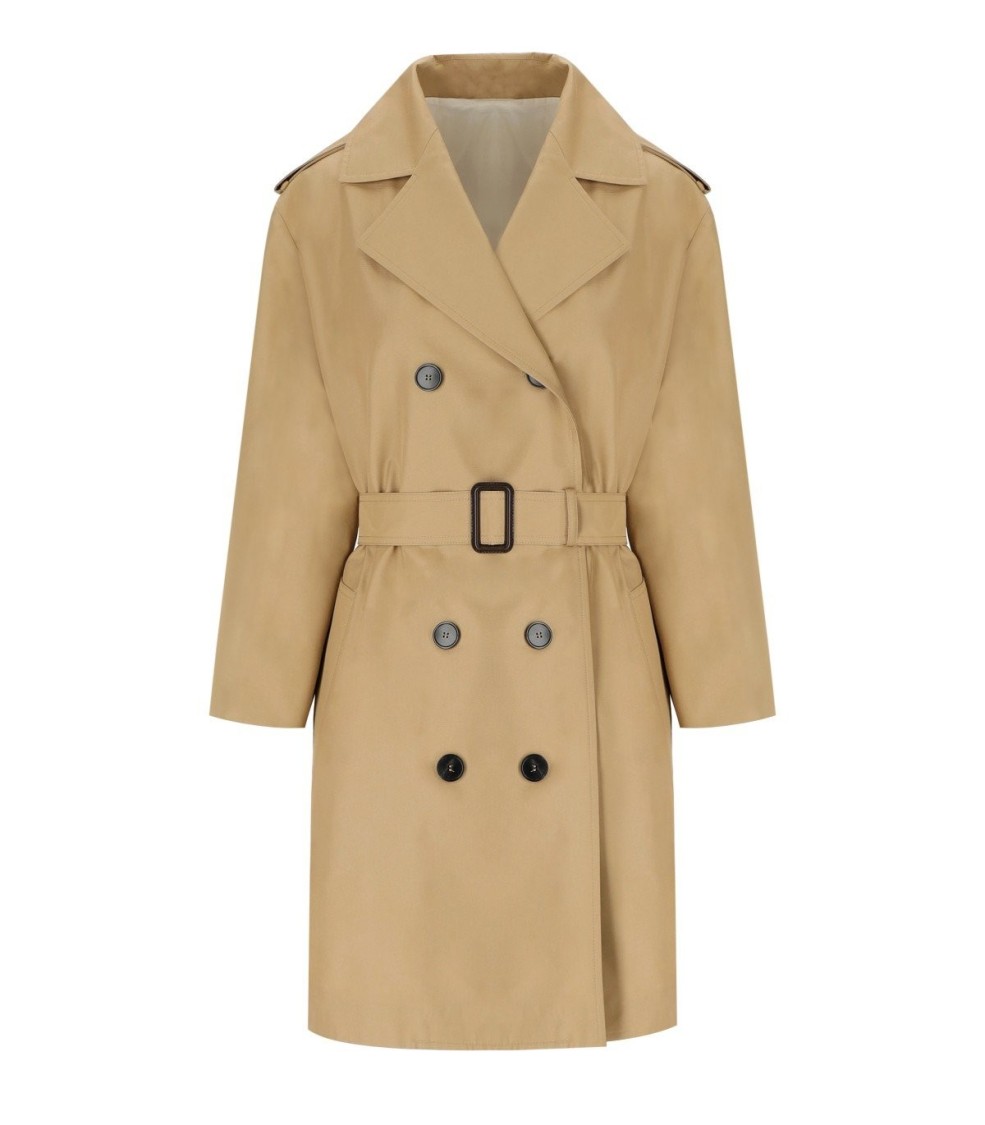Shop Max Mara Elodia Beige Trench In Brown
