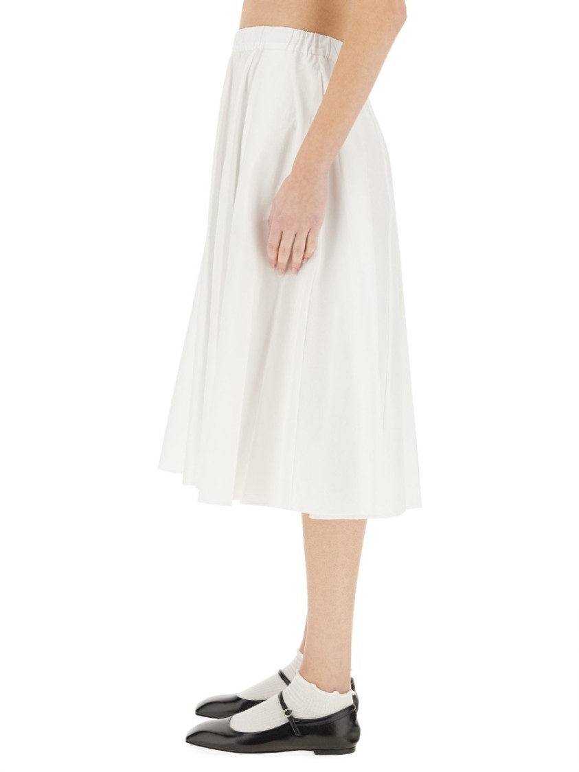 Aspesi Flowing A-line Midi Skirt In White