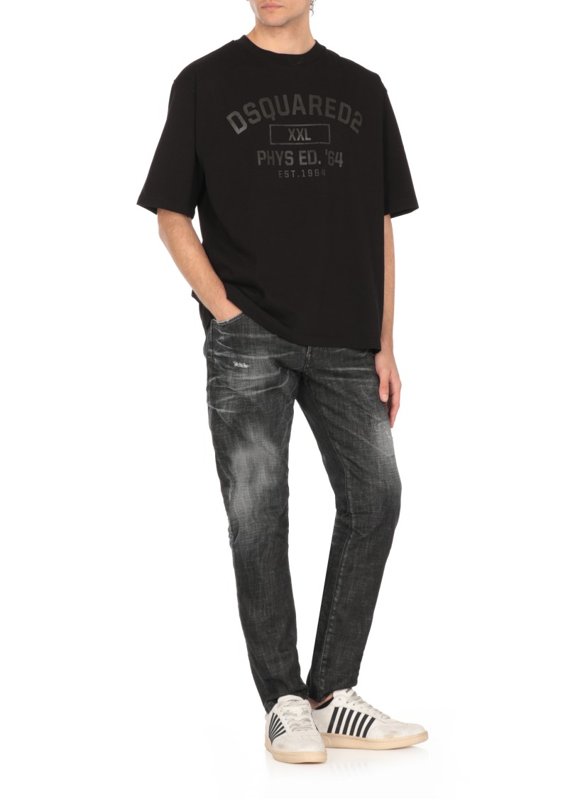 Dsquared2 Crystal-embellished Slim-cut Jeans In Black