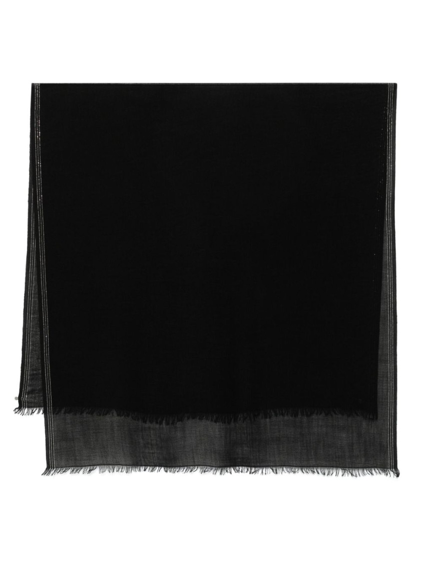Faliero Sarti Black Scarf With Virgin Wool