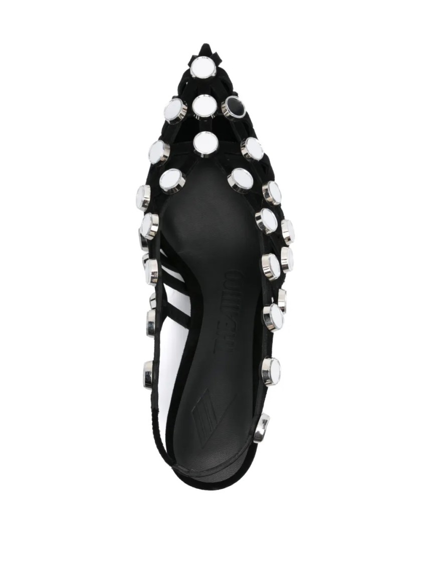 Attico The Grid Pumps With 50mm Back Strap In Black