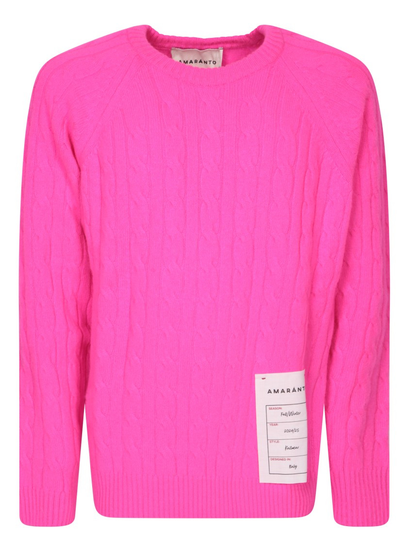 AMARANTO AMARANTO PINK KNITWEAR WITH BRAIDED PATTERN