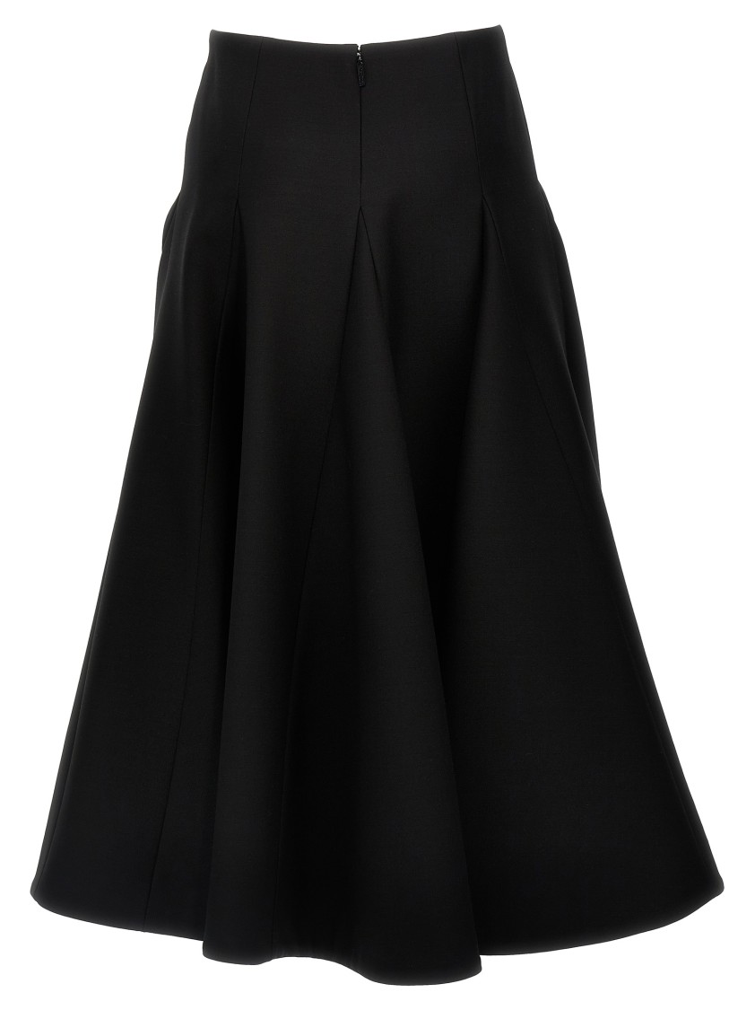 Valentino Crepe Couture Wool-blend Midi Skirt