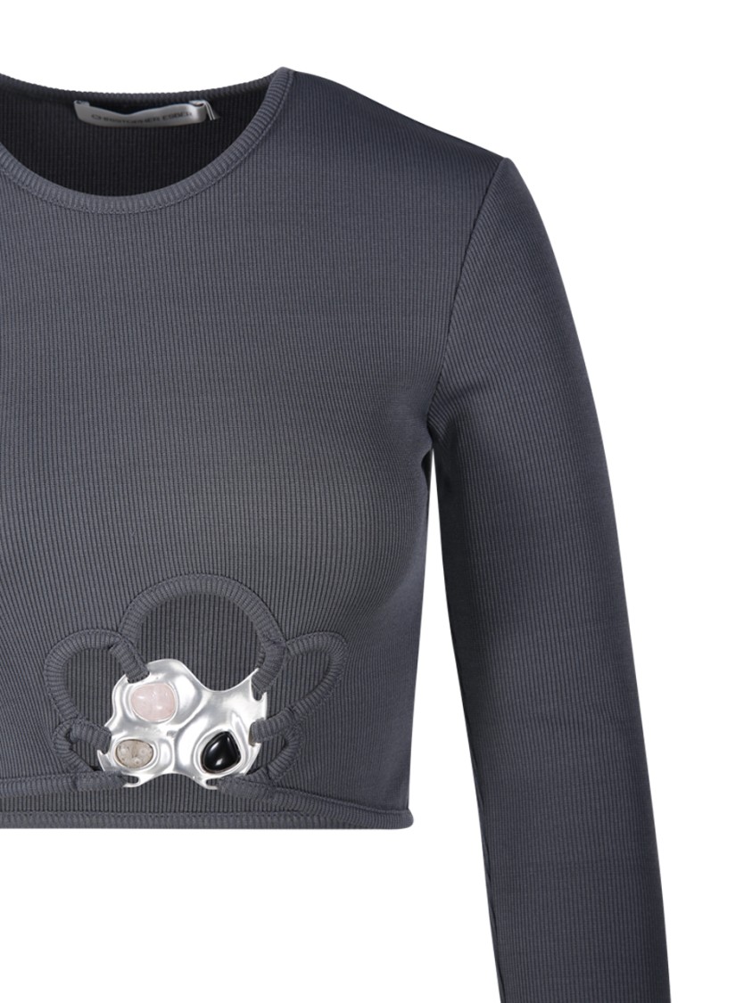 Christopher Esber Stone Cropped Top Trio In Grey