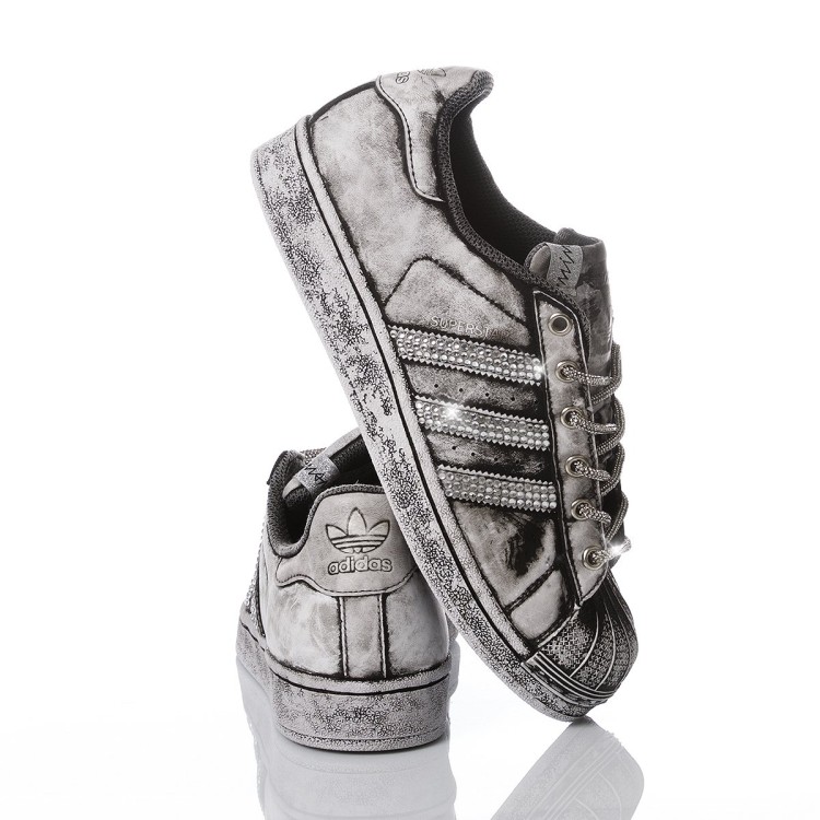 Adidas Superstar Grey Black Sneaker in Grey THE LIST