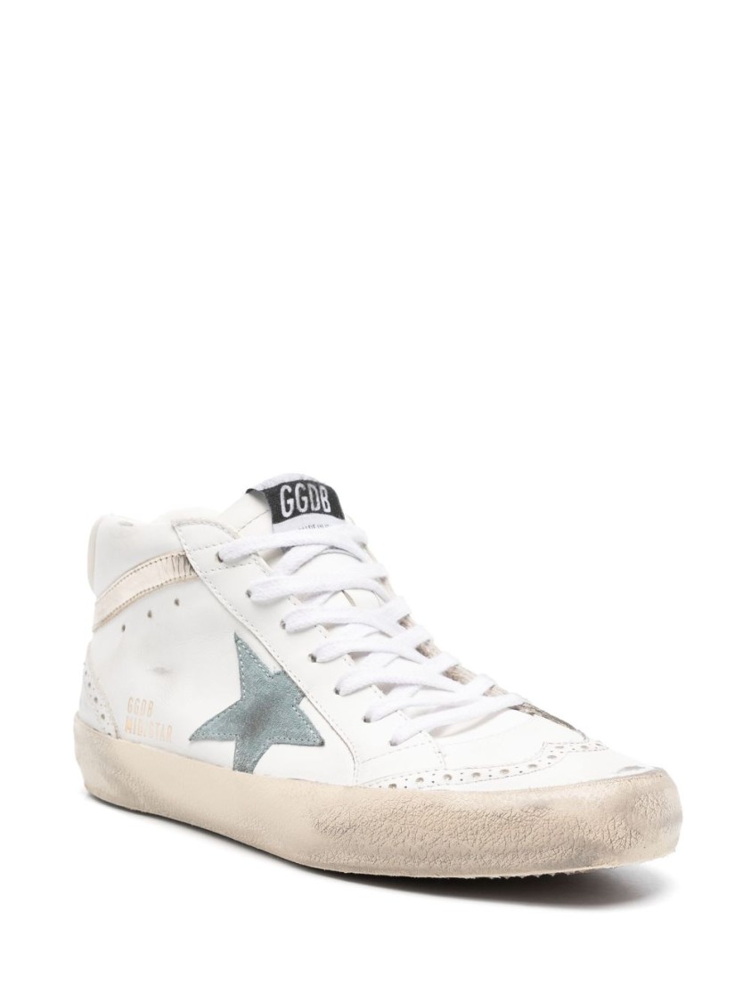 Golden Goose Deluxe Brand Mid Star Sneakers In White