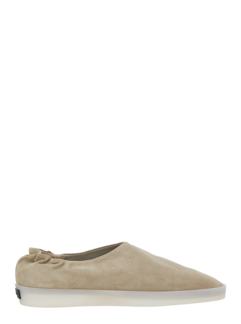 Fear Of God Beige Mules With Logo Patch On The Back And Elasticized Heel In Suede Man
