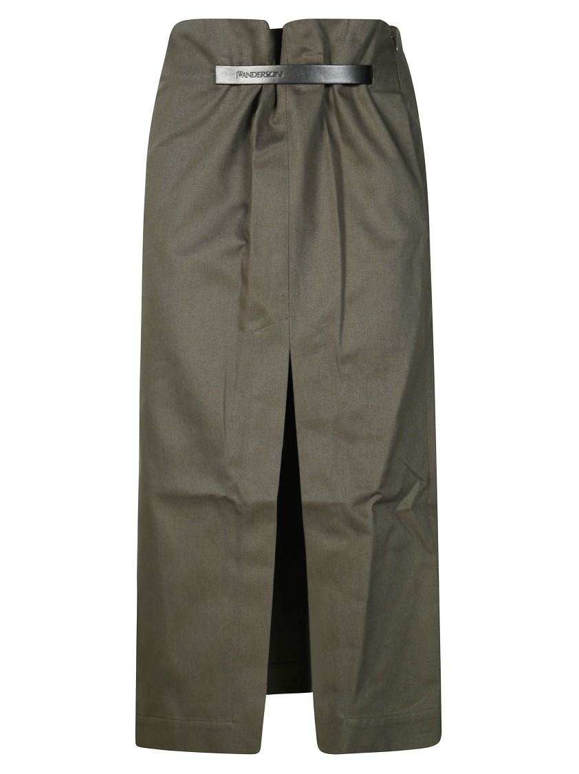 Jw Anderson J. W. Anderson High-slit Skirt With Strap Detail In Gray