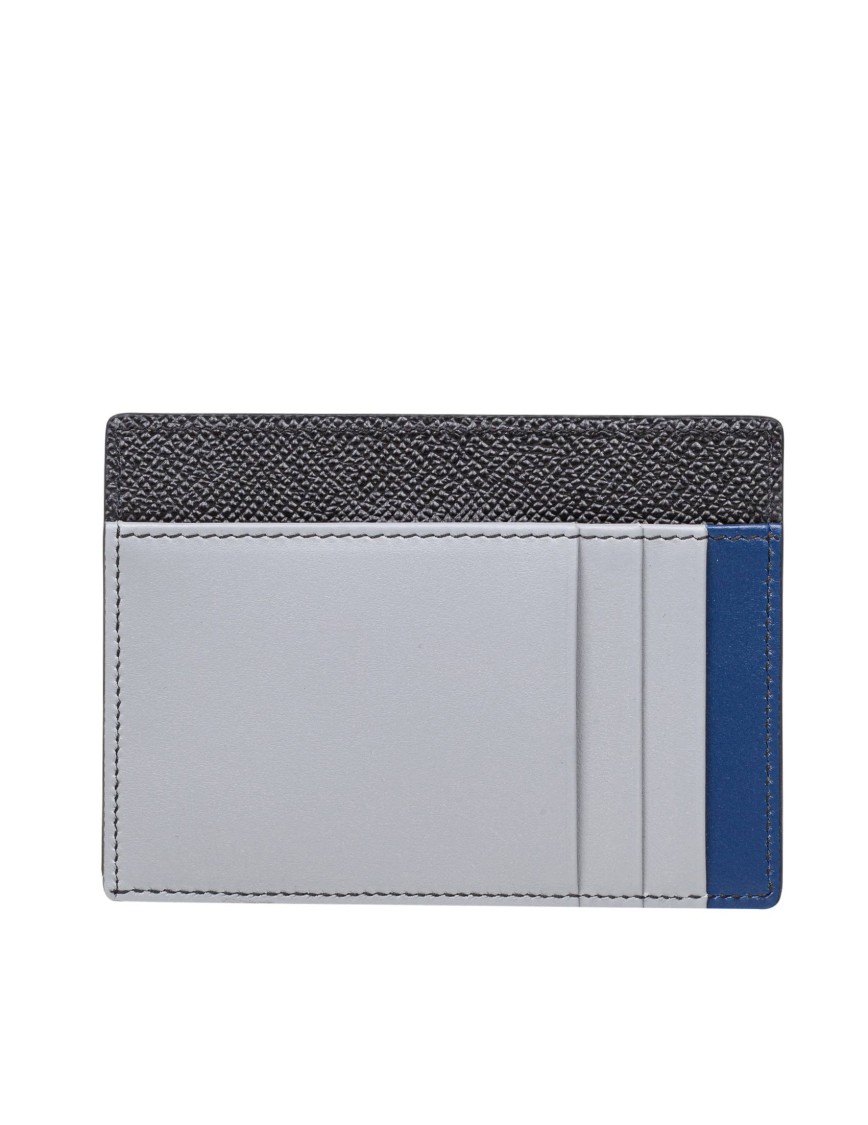 Dolce & Gabbana Black/blue Dauphine Card Holder In Multicolor