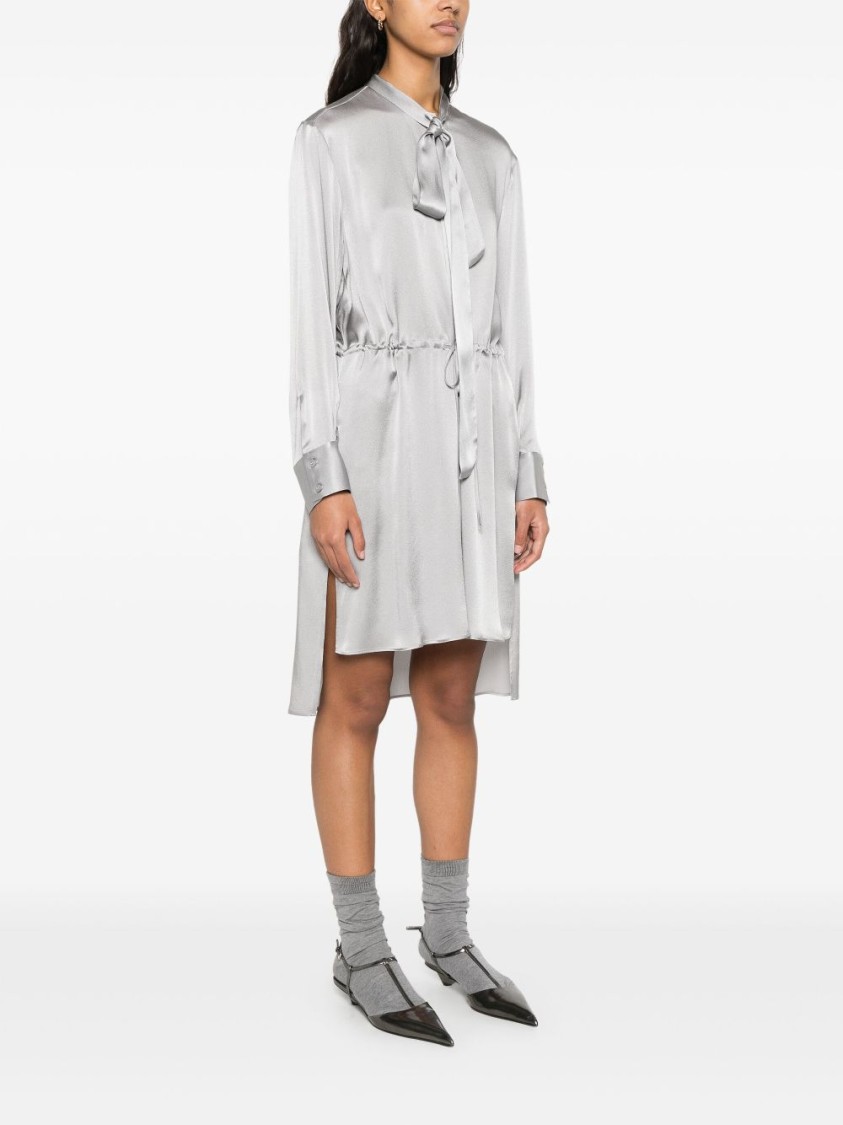 Semicouture Semi Couture Flowing Gray Midi Dress In Grey