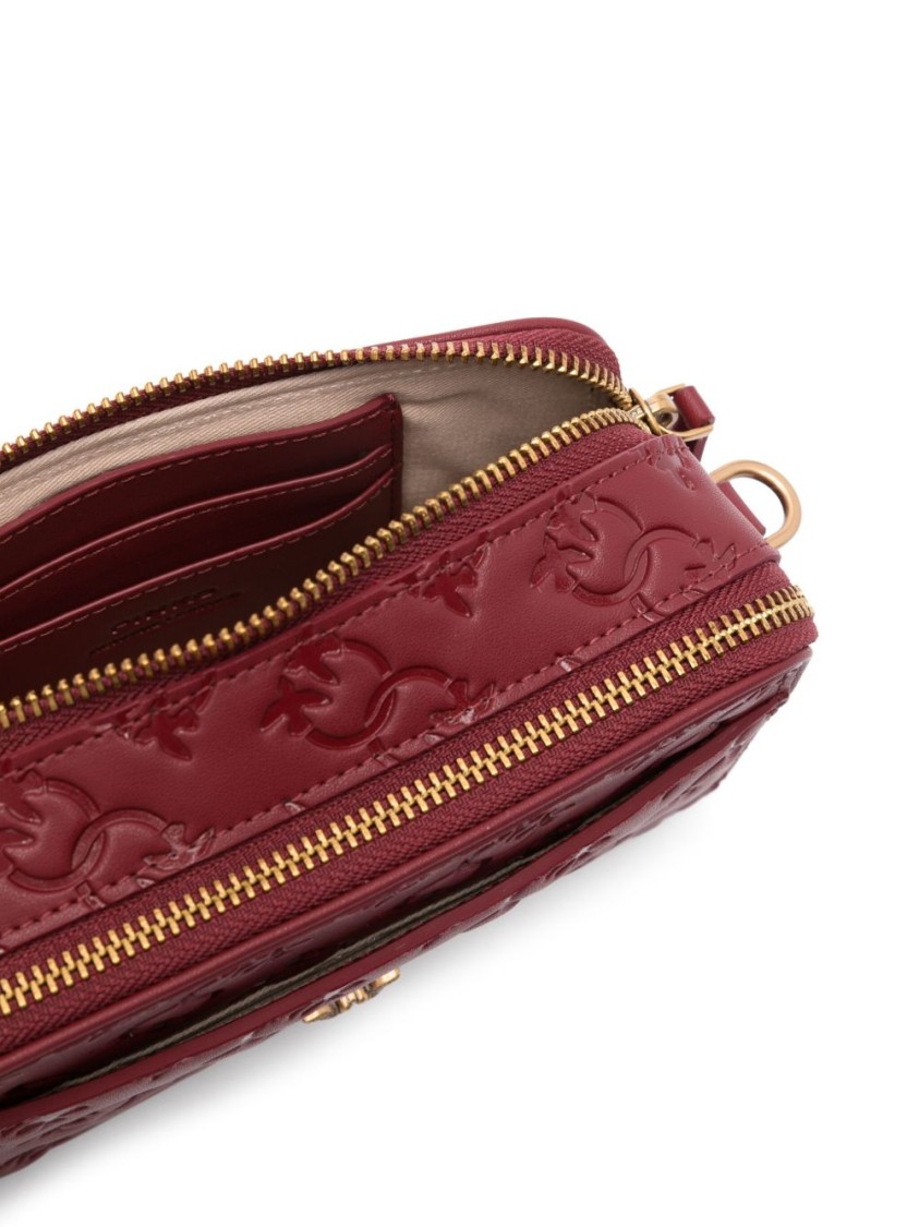 Pinko Compact Textured Blood Red Bag