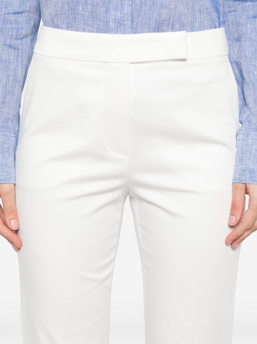 Max Mara Tailored Straight Leg Trousers With Belt Loops In White