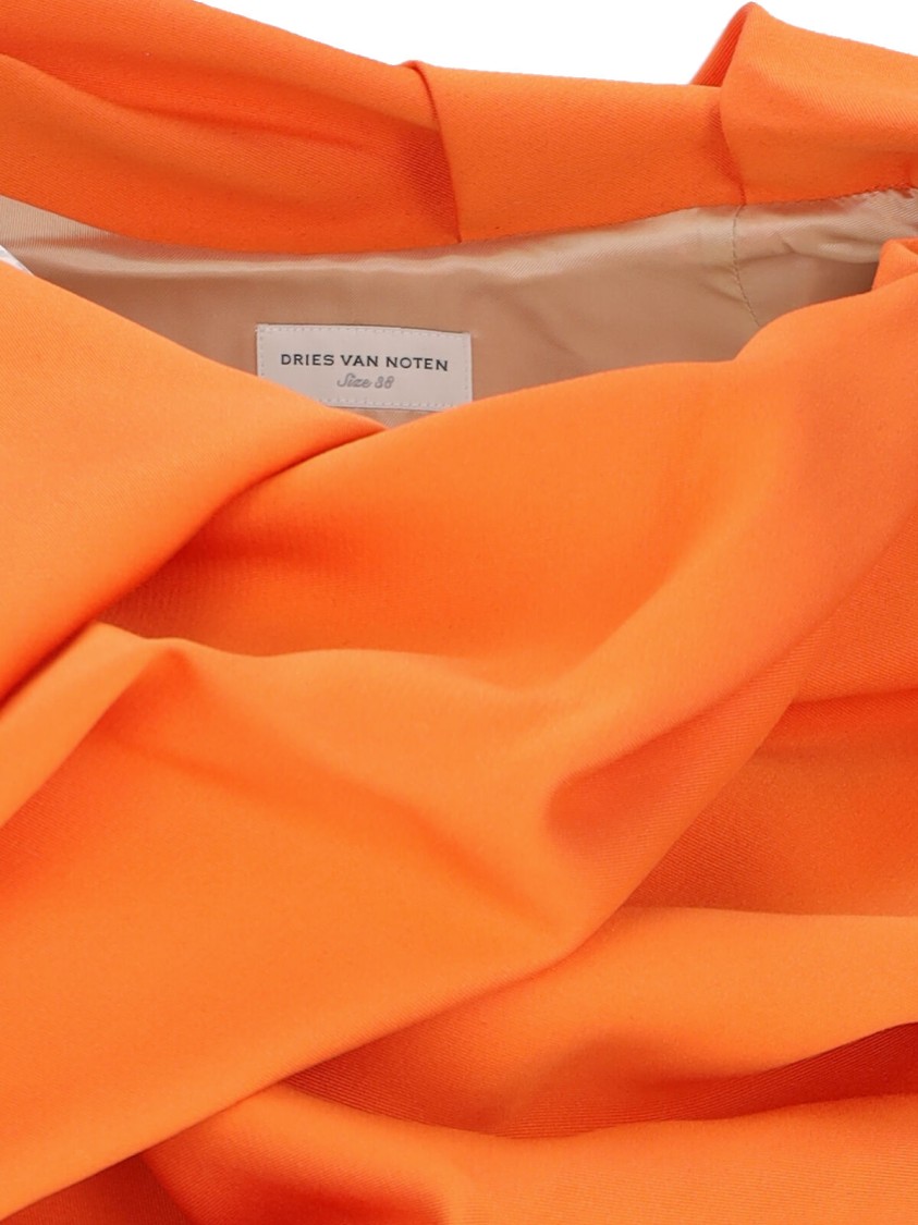Dries Van Noten Draped Top In Orange Fabric Draped Design