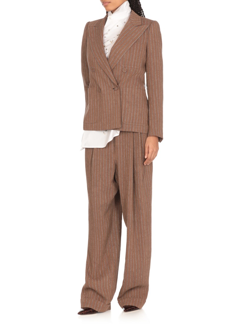 Shop Dries Van Noten Linen Double-breasted Blazer