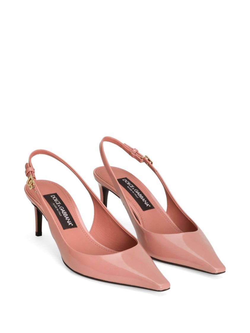 Dolce & Gabbana 70 Patent Leather Slingback Pumps In Pink
