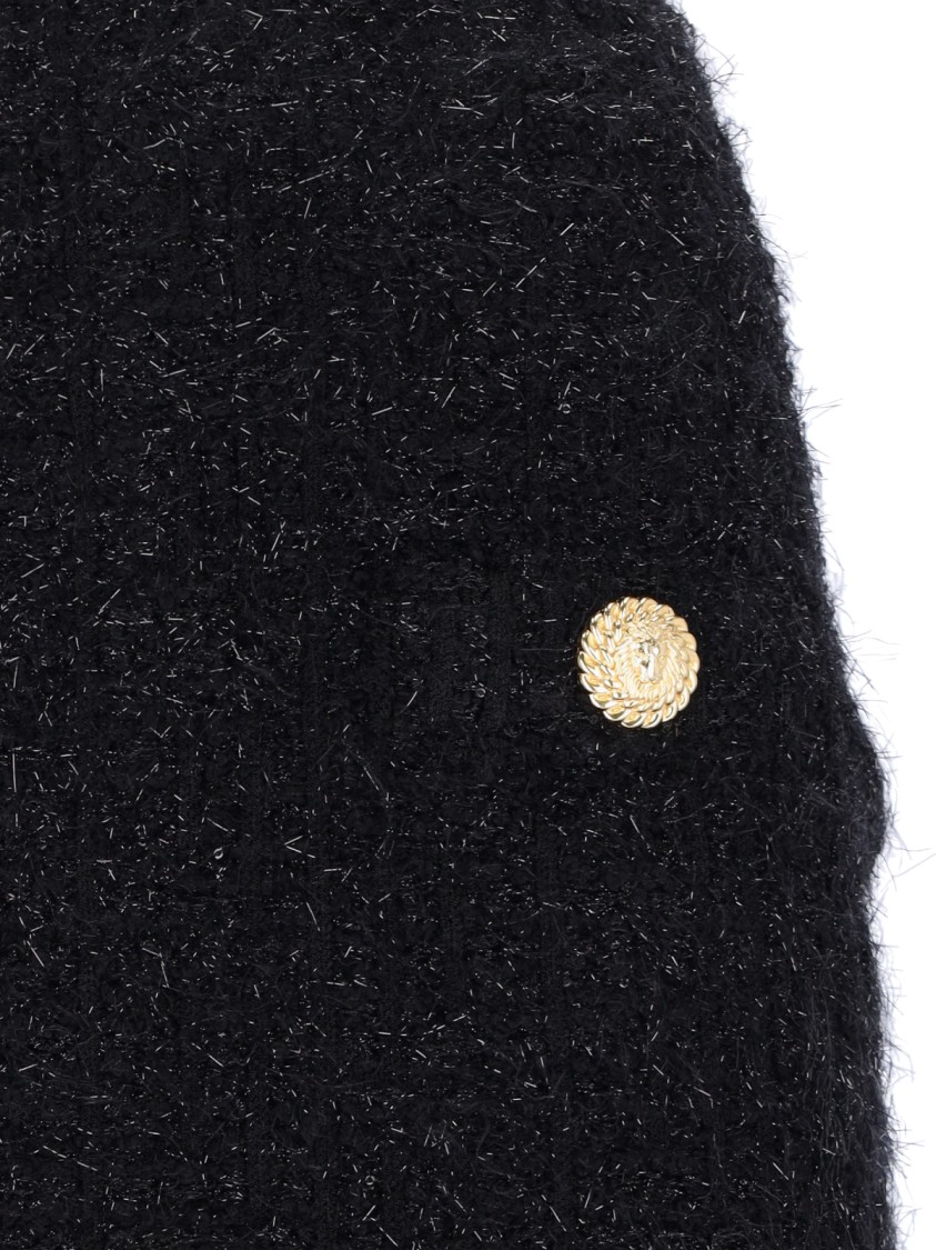 Shop Balmain Mini Tweed Skirt – Black